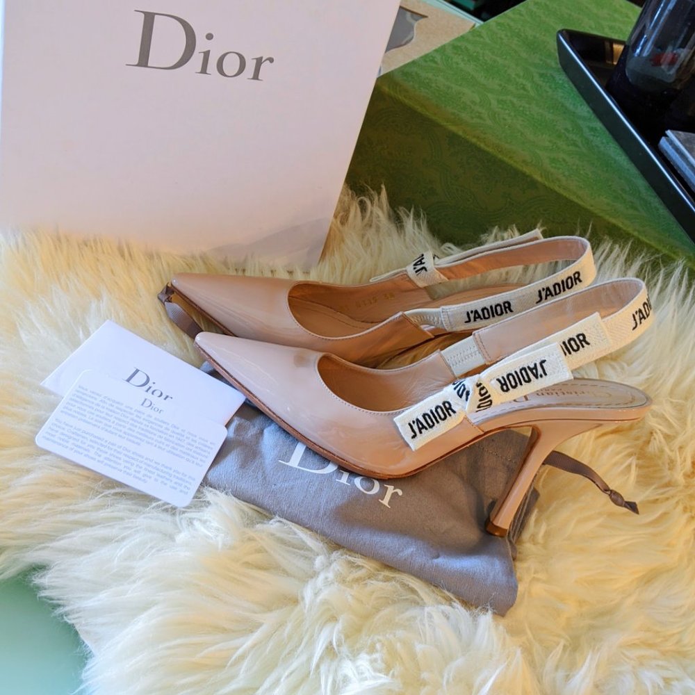 Christian Dior J'Adior Nude Slingback heel patent